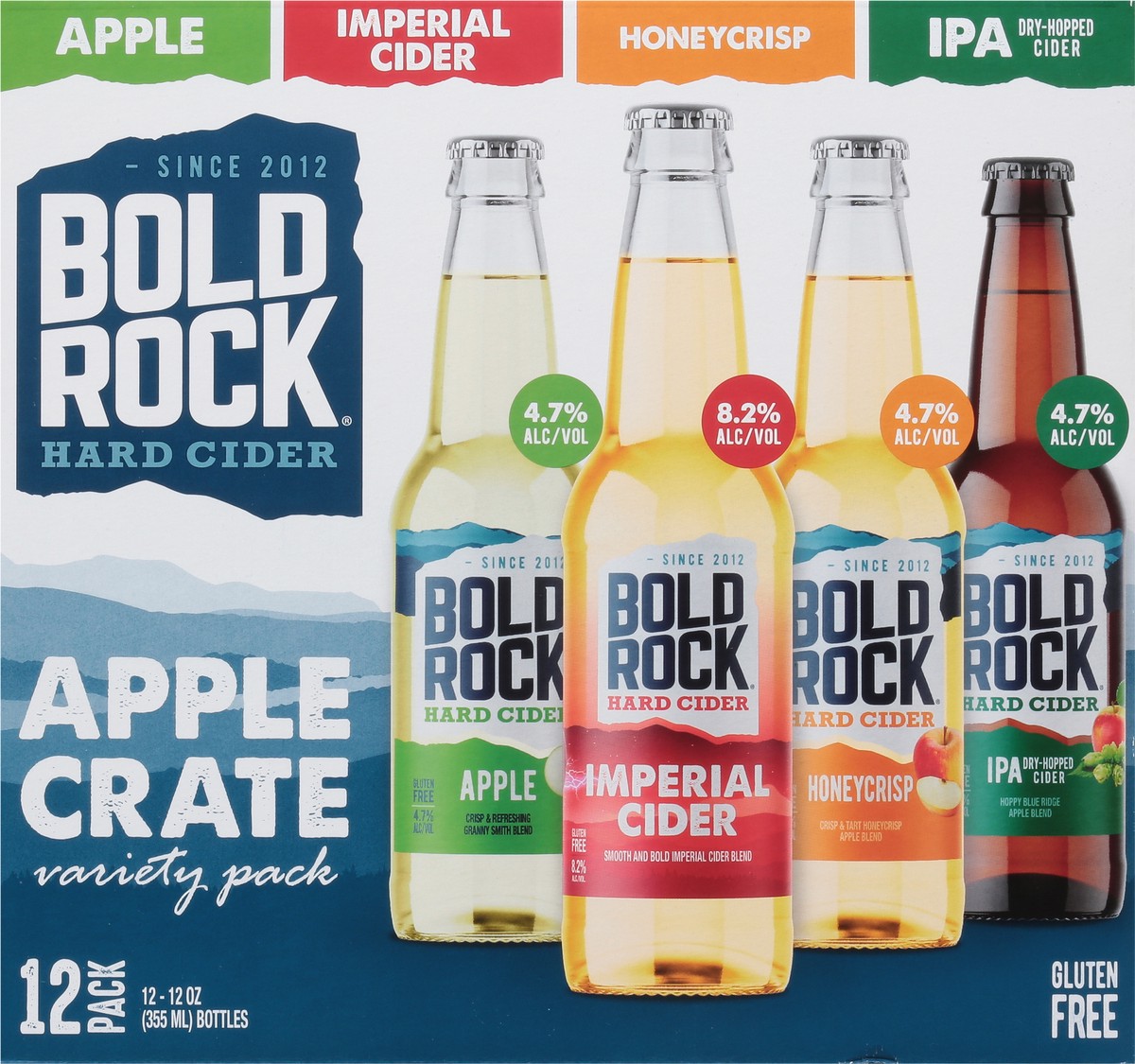 slide 4 of 9, Bold Rock Imperial Crate Hard Cider Variety 12pk Btl, 12 ct; 12 oz