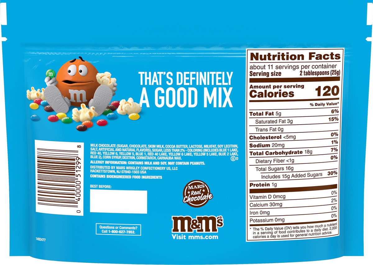 Calories in M&M's Minis Chocolate Candies (Tube) and Nutrition Facts