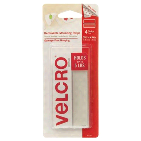 slide 1 of 1, VELCRO Brand Mounting Strips 4 Pack, 4 ct