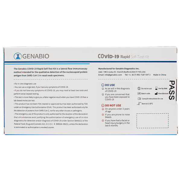 slide 5 of 9, Genabio COVID-19 Rapid Self-Test Kit 1 Each, 1 ct