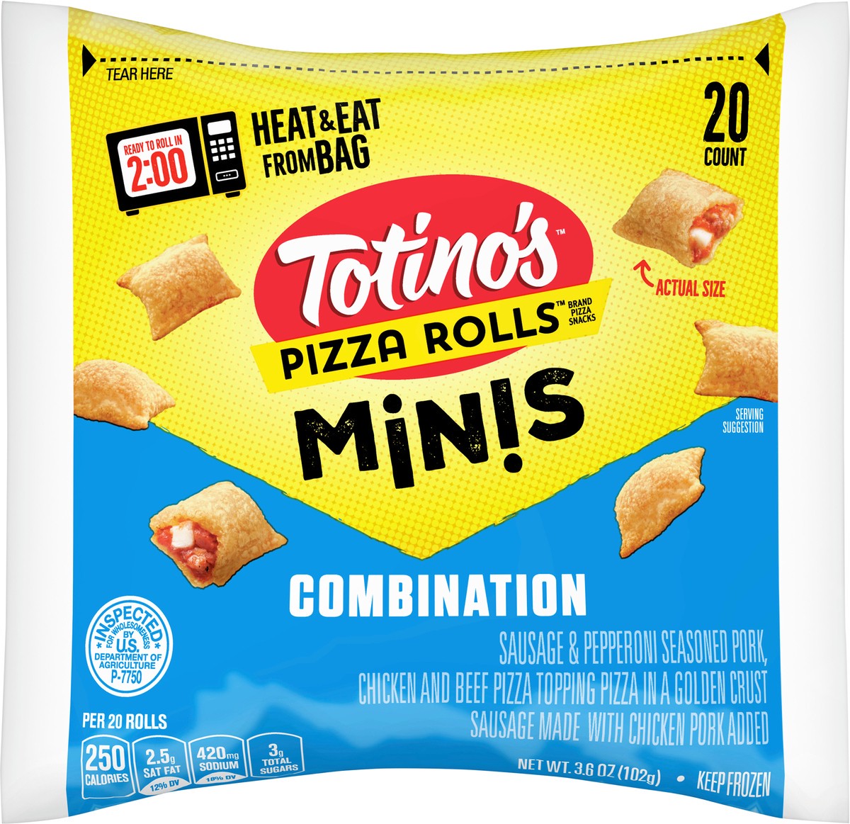 slide 13 of 14, Totino's Minis Combination Pizza Rolls 20 Mini Rolls 20 ea, 20 ct