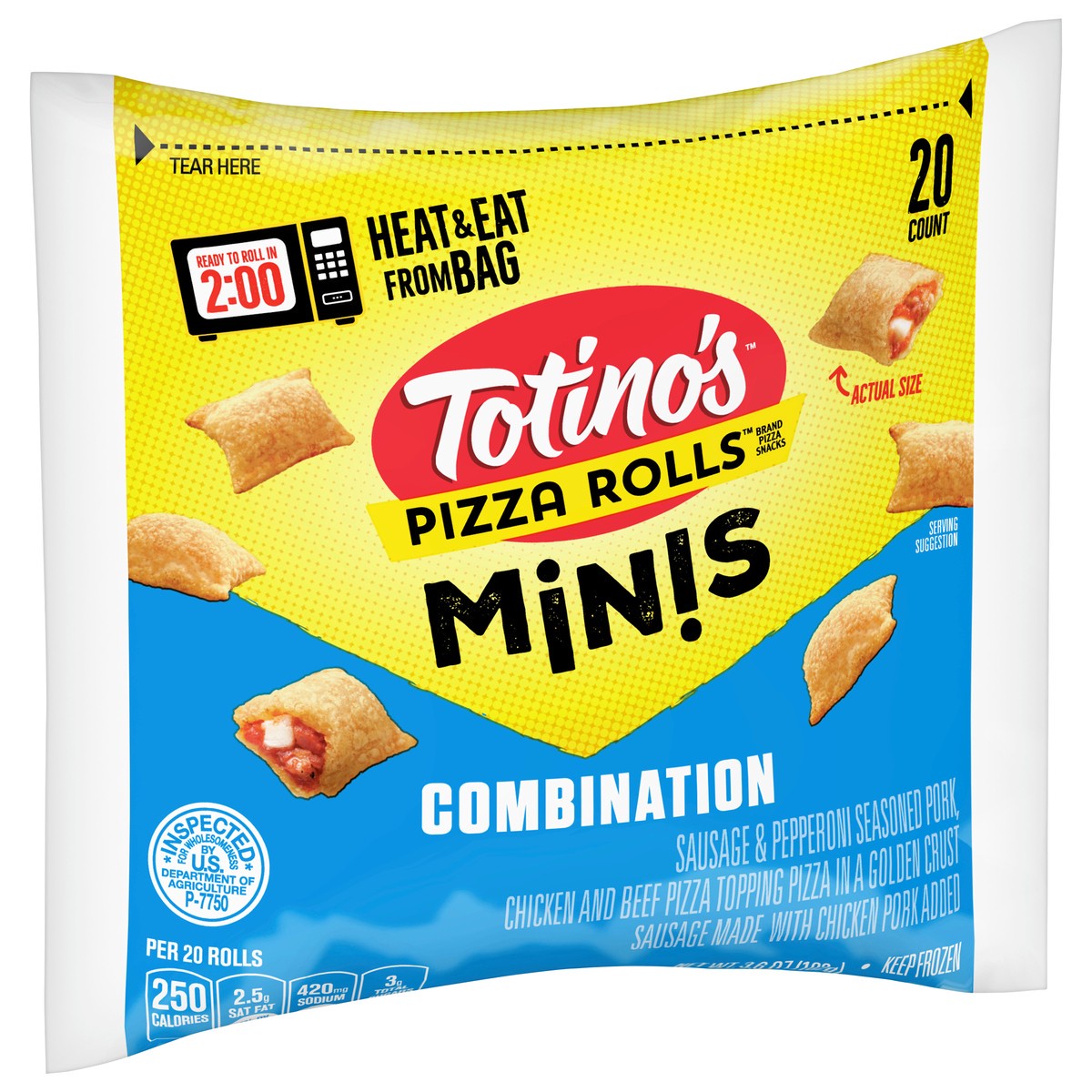 slide 9 of 14, Totino's Minis Combination Pizza Rolls 20 Mini Rolls 20 ea, 20 ct