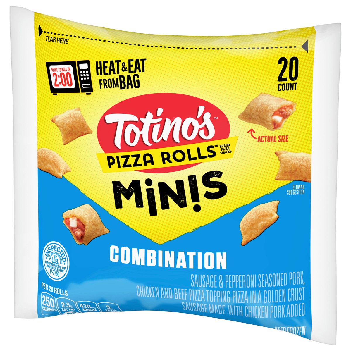 slide 10 of 14, Totino's Minis Combination Pizza Rolls 20 Mini Rolls 20 ea, 20 ct