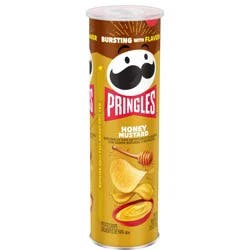 Pringles Potato Crisps Chips, Lunch Snacks, On-the-Go Snacks, Honey Mustard, 5.5oz Can, 1 Can