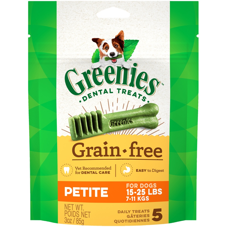 slide 1 of 1, Greenies Grain Free Petite Dental Dog Treats, petite; 3 oz