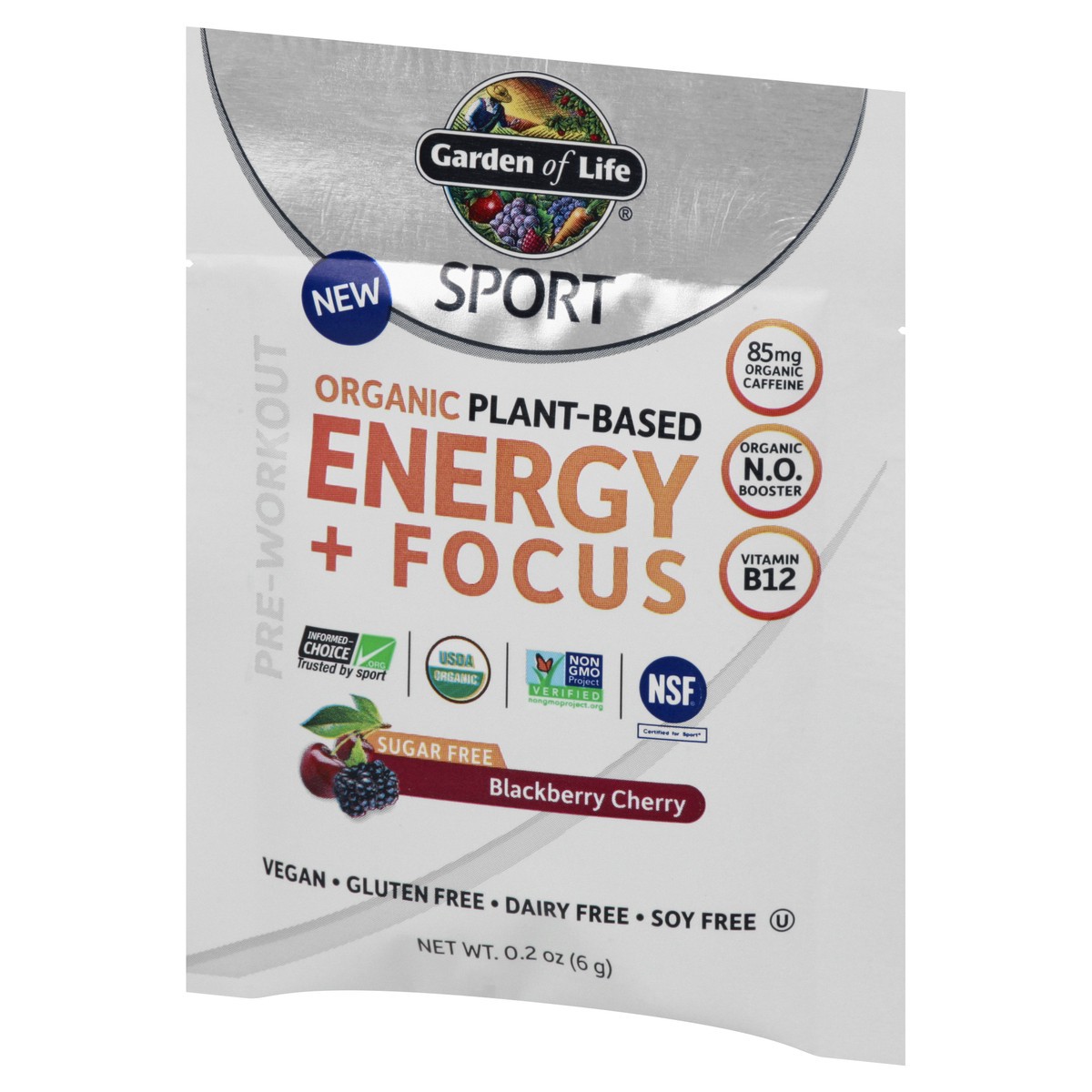 slide 2 of 11, Garden of Life Sport Organic Plant-Based Sugar Free Blackberry Cherry Energy + Focus 0.2 oz, 0.2 oz