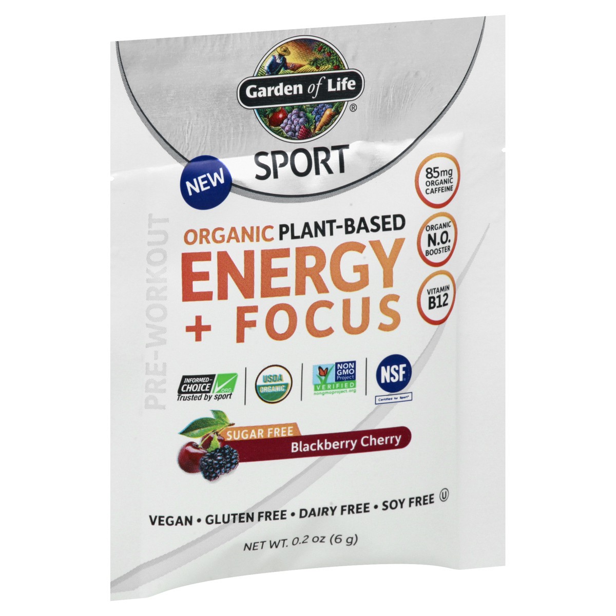 slide 7 of 11, Garden of Life Sport Organic Plant-Based Sugar Free Blackberry Cherry Energy + Focus 0.2 oz, 0.2 oz