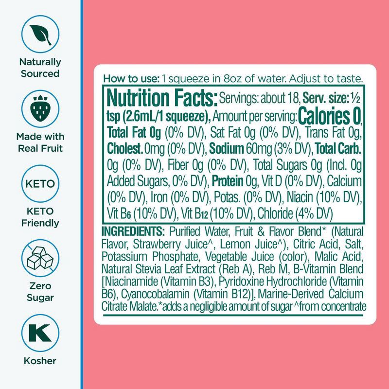 slide 3 of 11, Stur Electrolytes Strawberry Lemon Flavored Liquid Water Enhancer Drink Mix - 1.62 fl oz Bottle, 1.62 fl oz