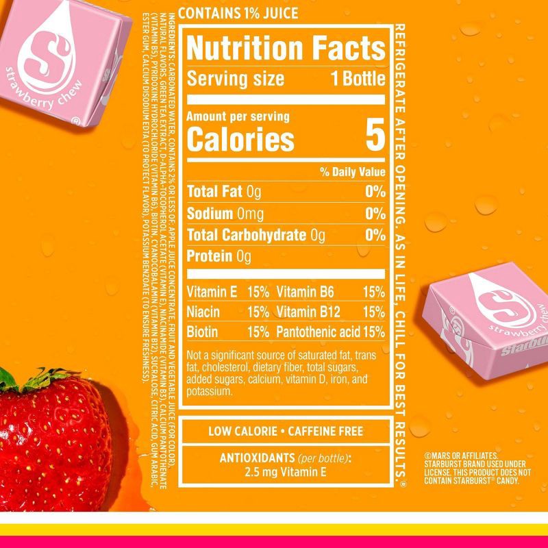 slide 5 of 6, Sparkling Ice Strawberry Starburst - 17 fl oz Bottle, 17 fl oz