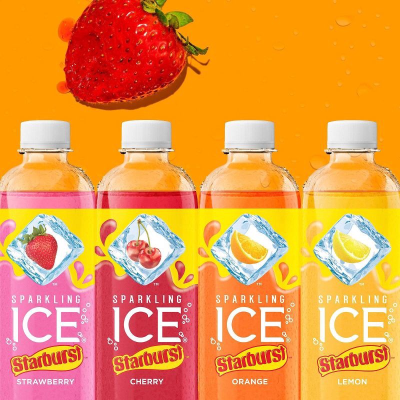 slide 6 of 6, Sparkling Ice Strawberry Starburst - 17 fl oz Bottle, 17 fl oz