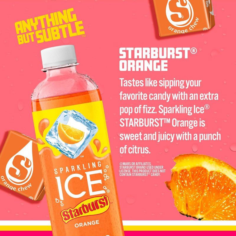 slide 2 of 6, Sparkling Ice Orange Starburst - 17 fl oz Bottle, 17 fl oz