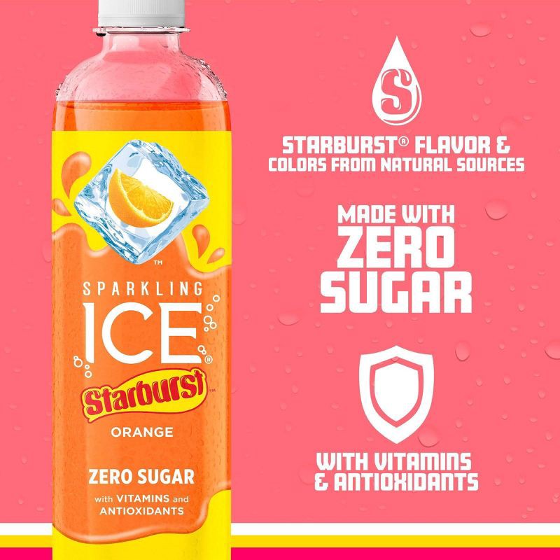 slide 3 of 6, Sparkling Ice Orange Starburst - 17 fl oz Bottle, 17 fl oz