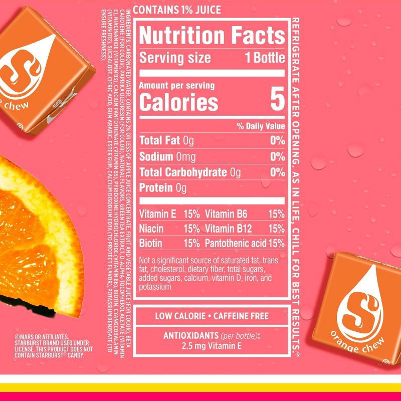 slide 5 of 6, Sparkling Ice Orange Starburst - 17 fl oz Bottle, 17 fl oz