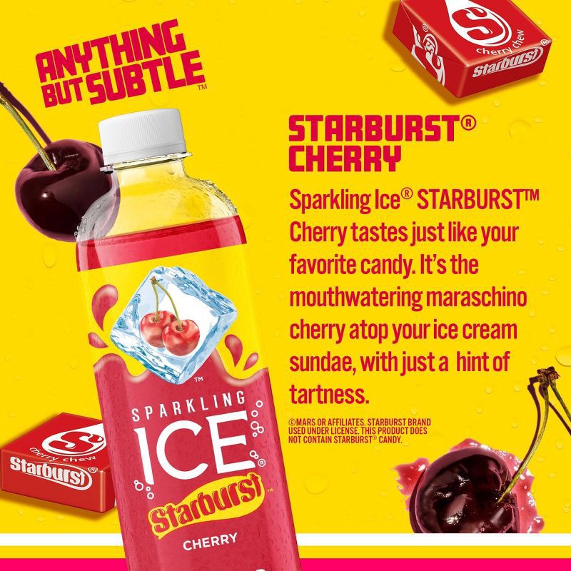 slide 2 of 6, Sparkling Ice Cherry Starburst - 17 fl oz Bottle, 17 fl oz