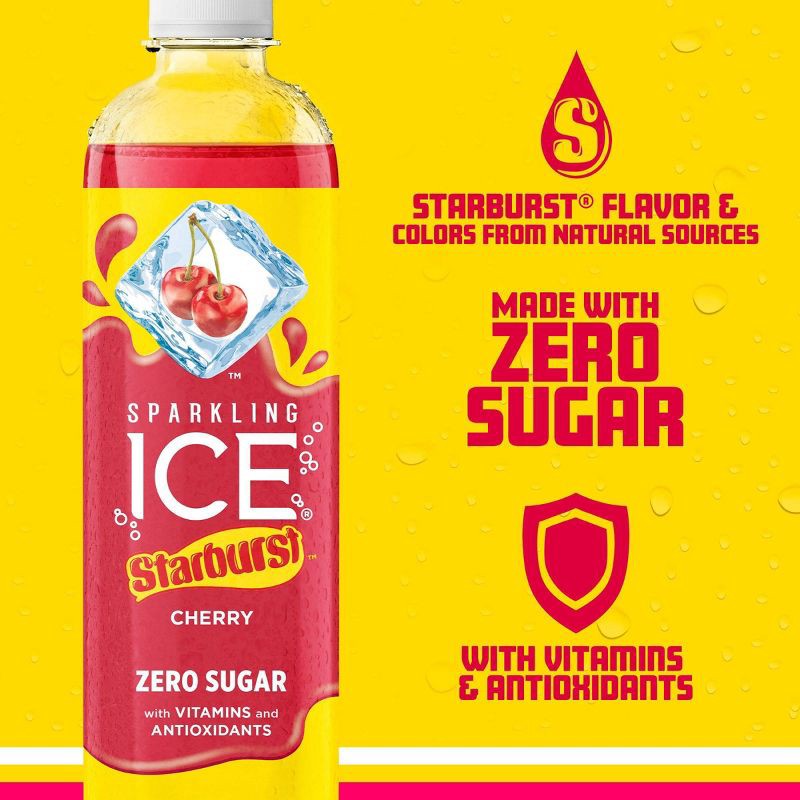 slide 3 of 6, Sparkling Ice Cherry Starburst - 17 fl oz Bottle, 17 fl oz