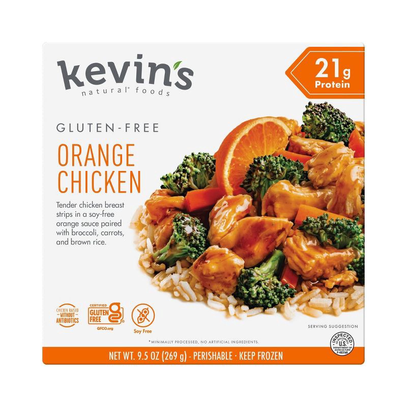 slide 1 of 5, Kevin's Natural Foods Frozen Gluten Free Orange Chicken - 9.5oz, 9.5 oz