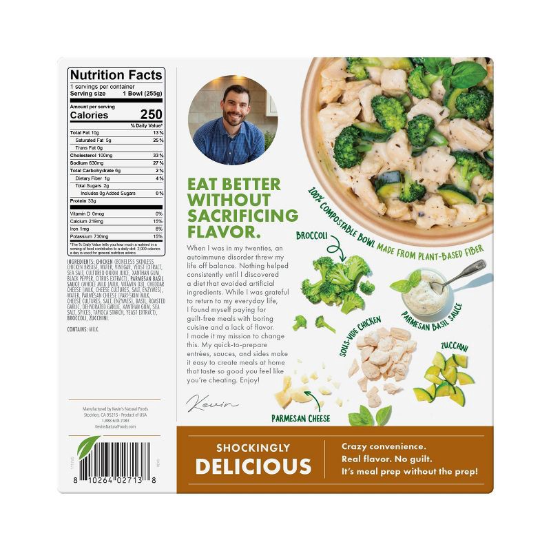 slide 2 of 5, Kevin's Natural Foods Frozen Gluten Free Parmesan Basil Chicken - 9oz, 9 oz