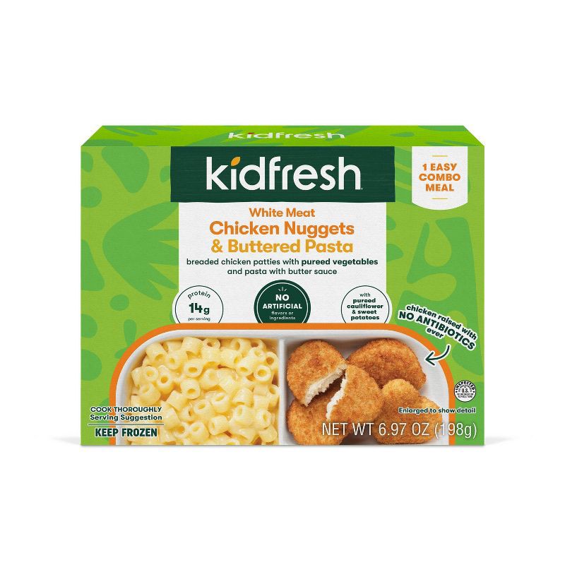 slide 2 of 5, Kidfresh Frozen White Meat Chicken Nuggets & Buttered Pasta - 6.9oz, 6.9 oz