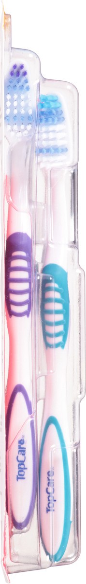 slide 7 of 9, TopCare Everyday Gem Grip Dual-Angled End Bristles Value Pack Toothbrush 4 ea, 4 ct