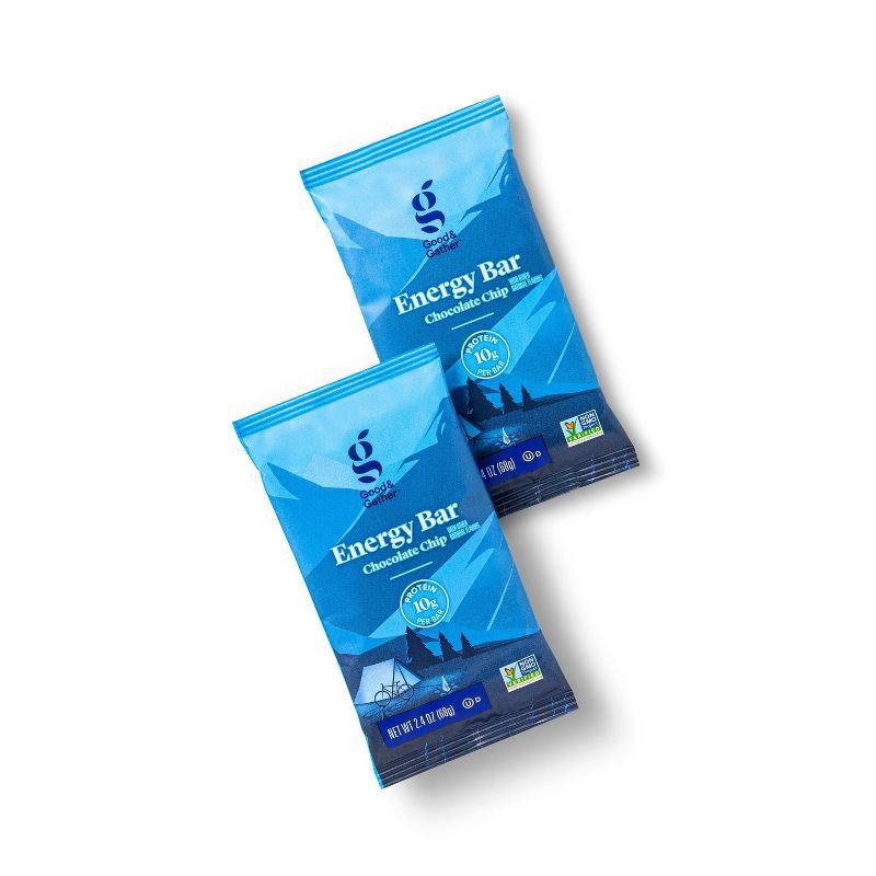 slide 3 of 6, Energy Bar Chocolate Chip - 10g Protein - 5ct - Good & Gather™, 10 gram, 5 ct
