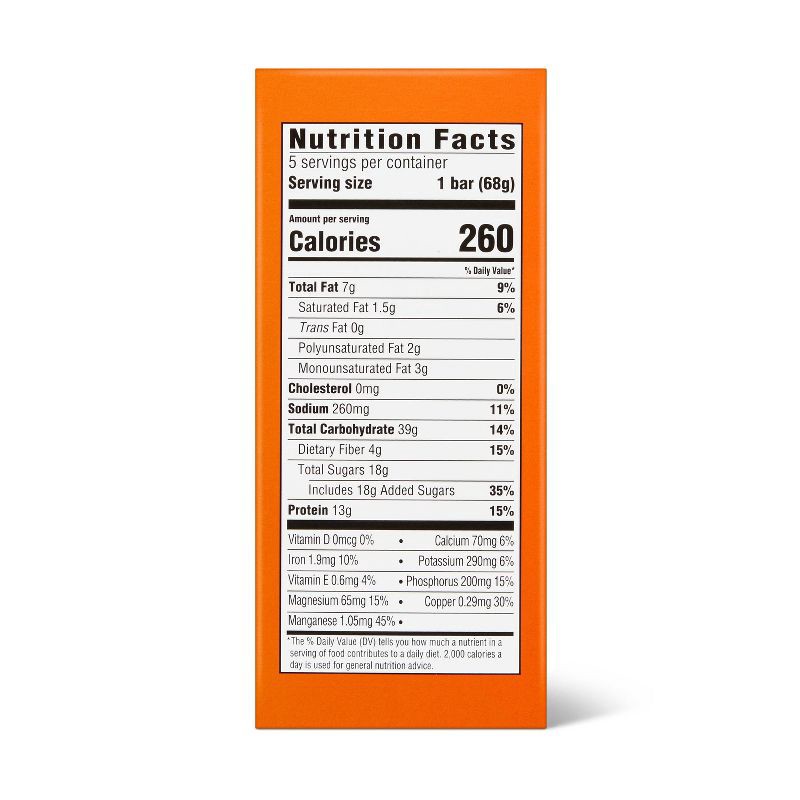 slide 2 of 6, Energy Bar Peanut Butter - 13g Protein - 5ct - Good & Gather™, 13 gram, 5 ct