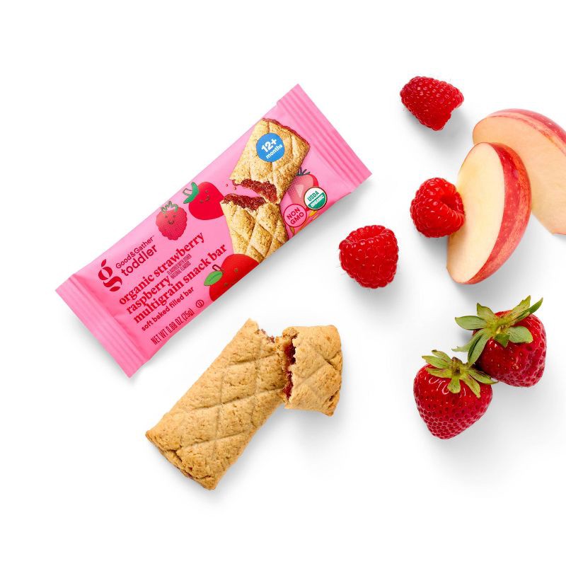 slide 3 of 4, Organic Toddler Snack Bar 25GM 6ct - Strawberry - Good & Gather™, 6 ct