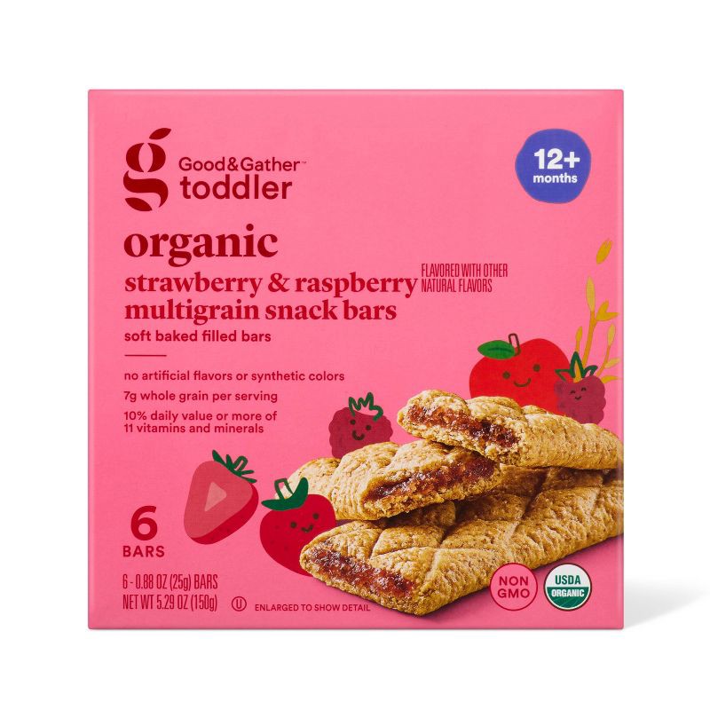 slide 1 of 3, Organic Toddler Snack Bar - Strawberry - Good & Gather™, 1 ct