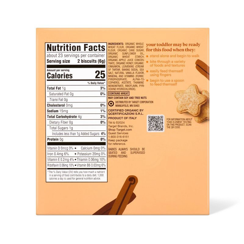 slide 2 of 4, Organic Toddler Snack - Honey & Cinnamon Whole Grain Biscuit 5oz - Good & Gather™, 5 oz