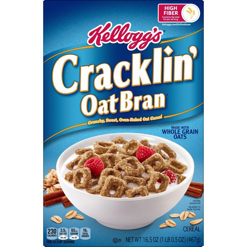 slide 5 of 12, Kellogg's Cracklin Oat Bran Breakfast Cereal - 16.5oz, 16.5 oz
