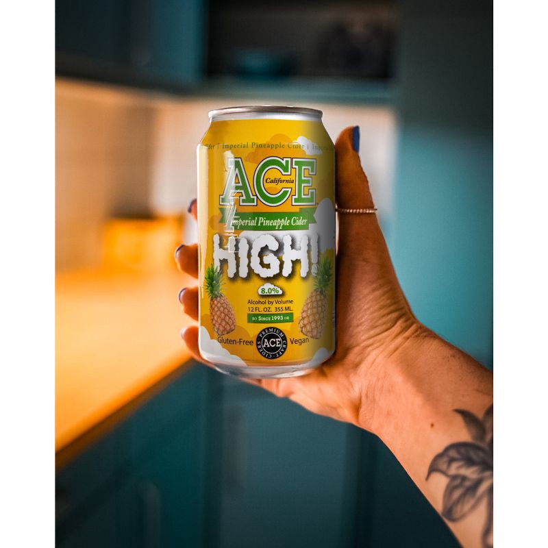 slide 3 of 3, ACE Cider Ace High Imperial Pineapple Cider - 6pk/12 fl oz Cans, 6 ct; 12 fl oz