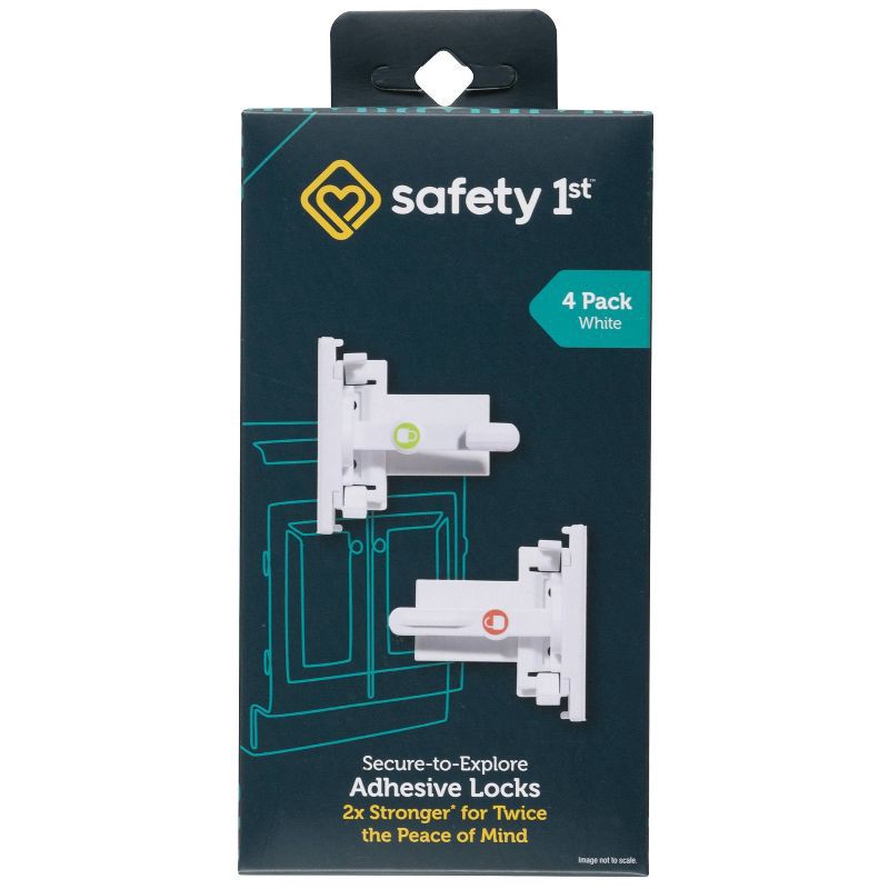 slide 1 of 12, Safety 1st Secure-to-Explore Adhesive Locks - White - 4pk, 4 ct
