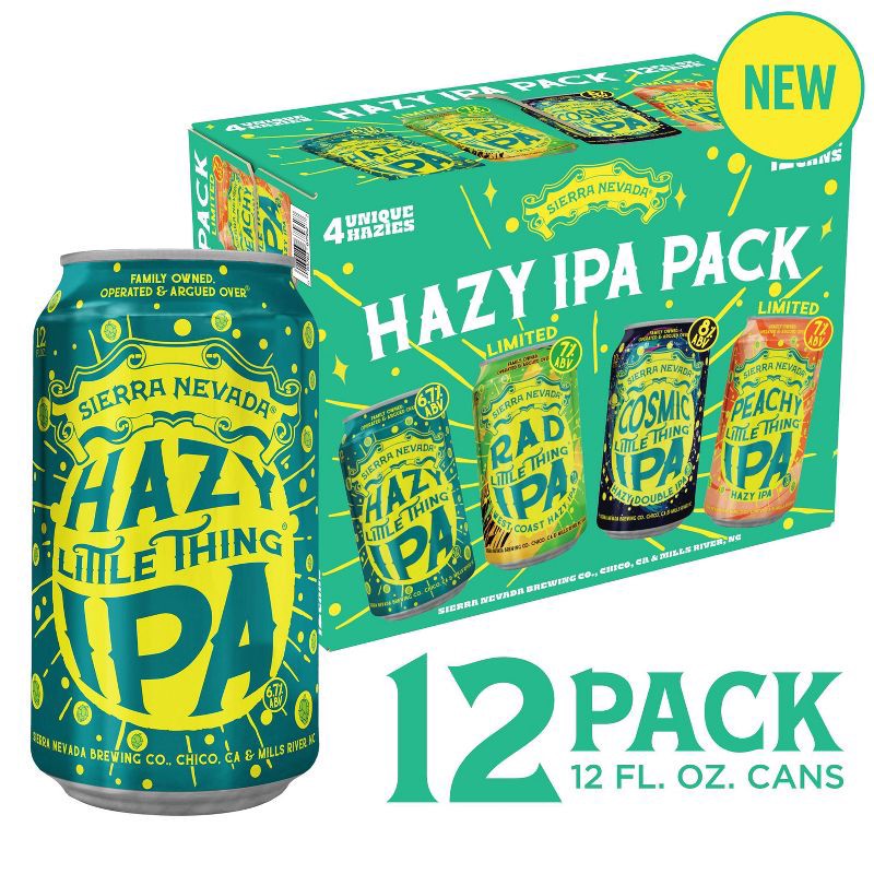 slide 2 of 12, Sierra Nevada Hazy IPA Variety Pack - 12pk/12 fl oz Cans, 12 ct; 12 fl oz