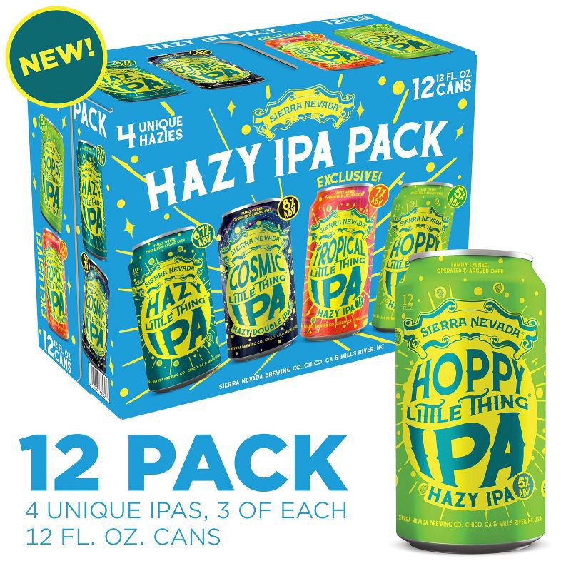 slide 12 of 12, Sierra Nevada Hazy IPA Variety Pack - 12pk/12 fl oz Cans, 12 ct; 12 fl oz