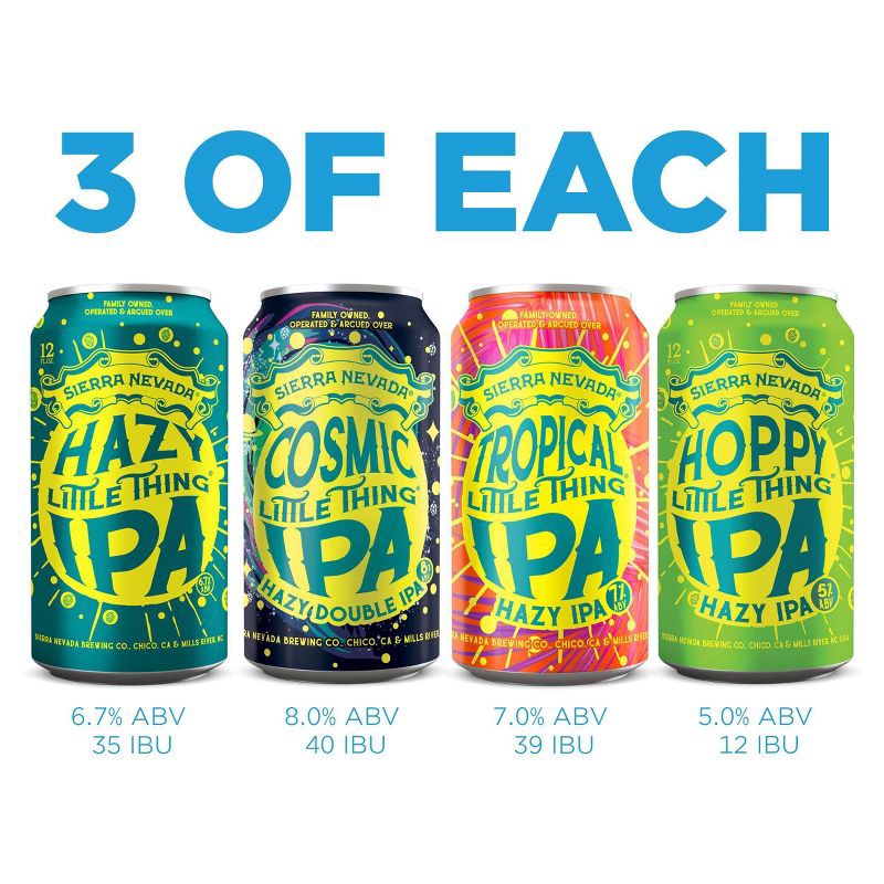 slide 4 of 12, Sierra Nevada Hazy IPA Variety Pack - 12pk/12 fl oz Cans, 12 ct; 12 fl oz