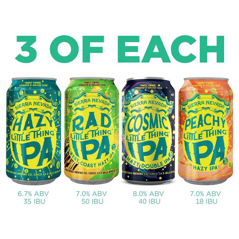 slide 5 of 12, Sierra Nevada Hazy IPA Variety Pack - 12pk/12 fl oz Cans, 12 ct; 12 fl oz