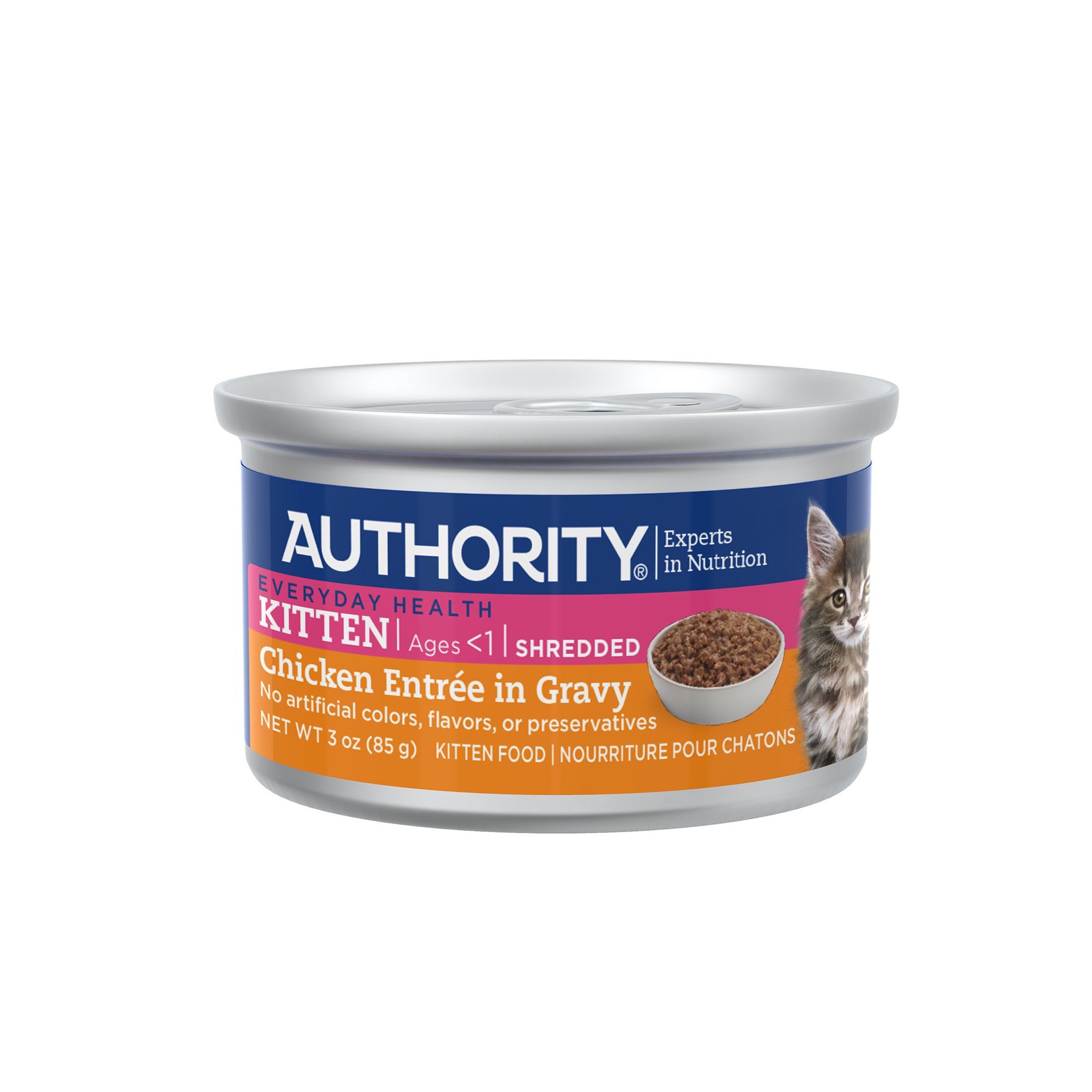 slide 1 of 1, Authority Entree in Gravy Adult Wet Kitten Food, 3 oz