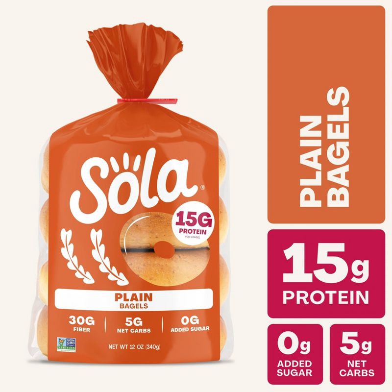 slide 2 of 10, Sola Bread Sola Original Plain Bagel - 12oz, 12 oz