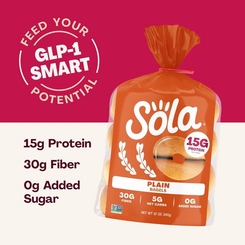 slide 5 of 10, Sola Bread Sola Original Plain Bagel - 12oz, 12 oz