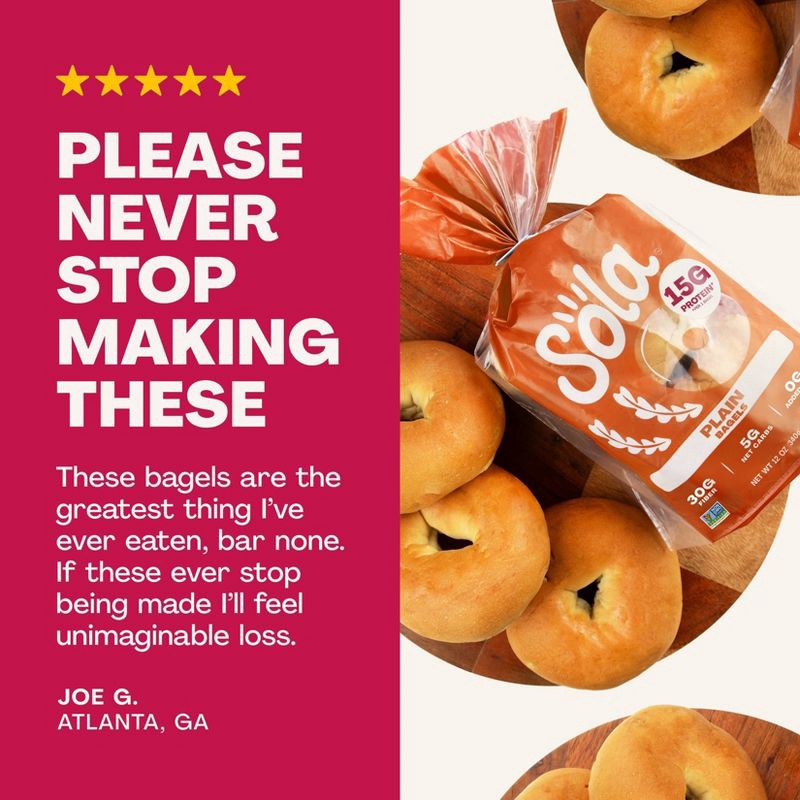 slide 10 of 10, Sola Bread Sola Original Plain Bagel - 12oz, 12 oz