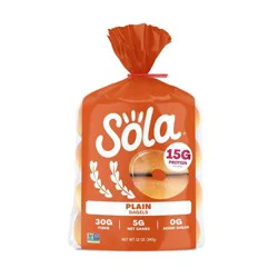 Sola Bread Sola Original Plain Bagel - 12oz