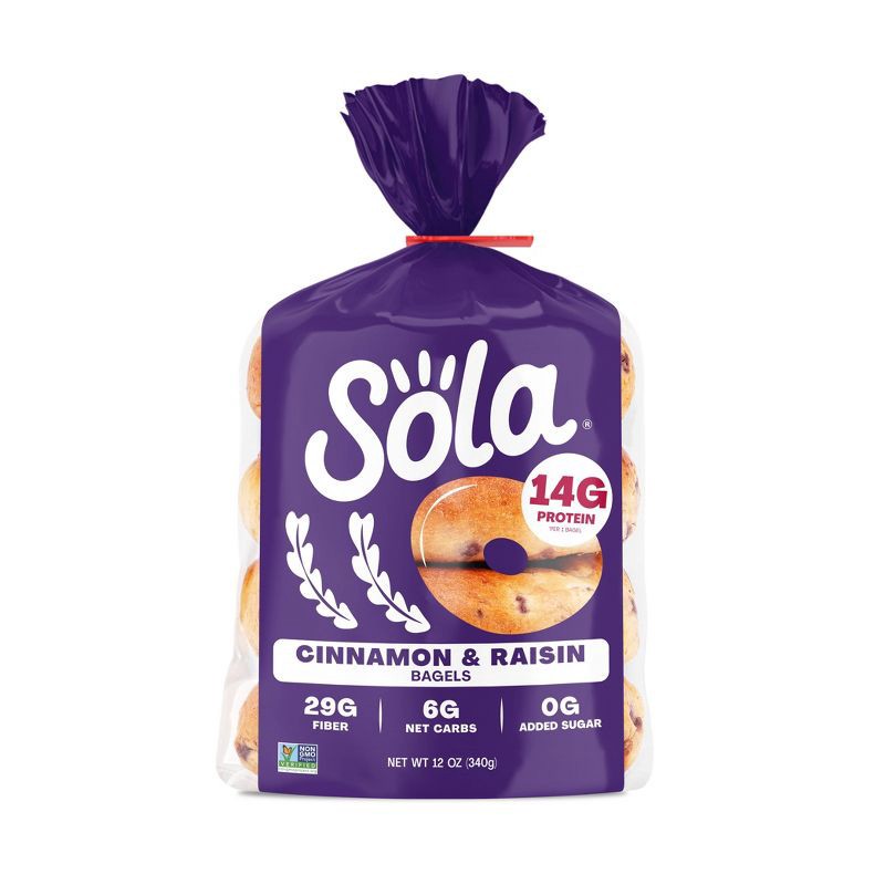 slide 1 of 10, Sola Bread Sola Cinnamon Raisin Bagel - 12oz, 12 oz
