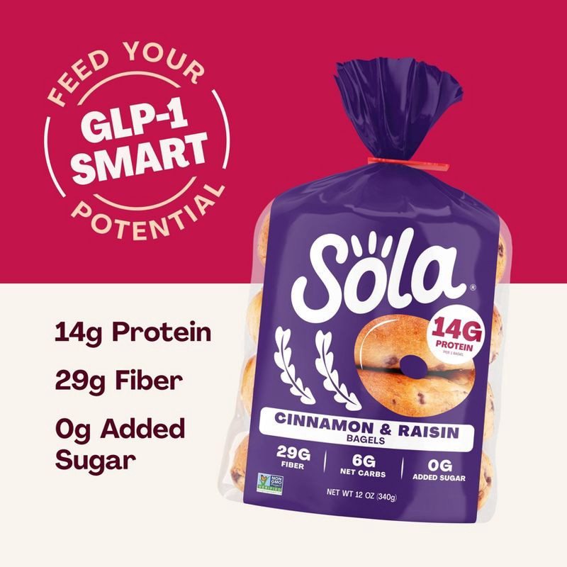 slide 8 of 10, Sola Bread Sola Cinnamon Raisin Bagel - 12oz, 12 oz