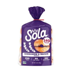 Sola Bread Sola Cinnamon Raisin Bagel - 12oz