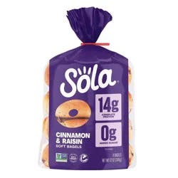 Sola Bread Sola Cinnamon Raisin Bagel - 12oz