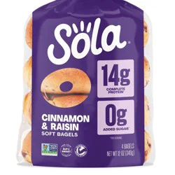 Sola Bread Sola Cinnamon Raisin Bagel - 12oz