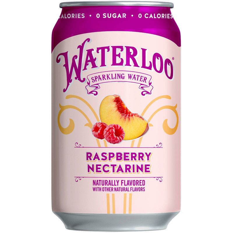 slide 2 of 6, Waterloo Sparkling Water Waterloo Raspberry Nectarine Sparkling Water - 8pk/12 fl oz Cans, 8 ct; 12 fl oz