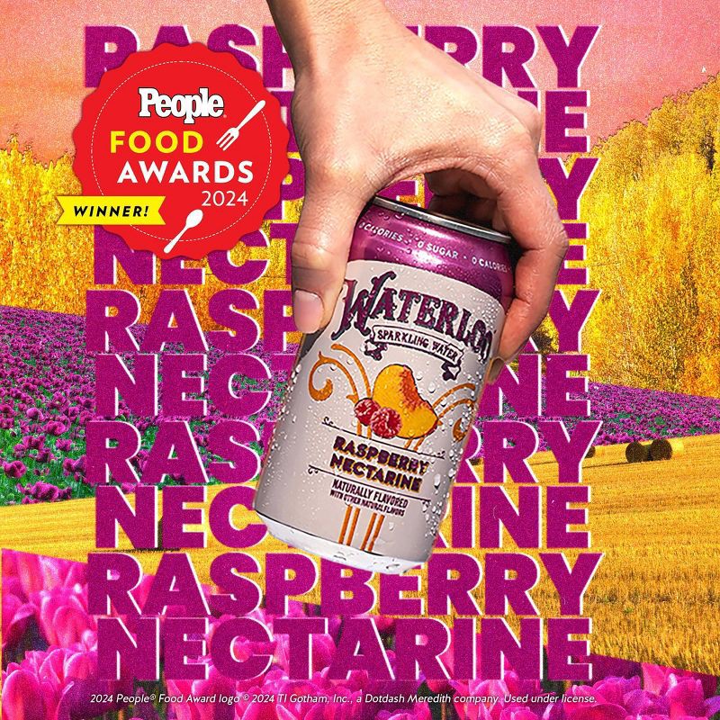 slide 4 of 4, Waterloo Sparkling Water Waterloo Raspberry Nectarine Sparkling Water - 8pk/12 fl oz Cans, 8 ct; 12 fl oz