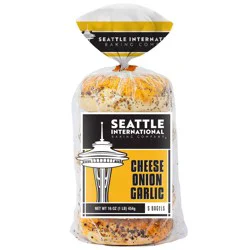 Franz Seattle International Cheese Onion Garlic Bagel
