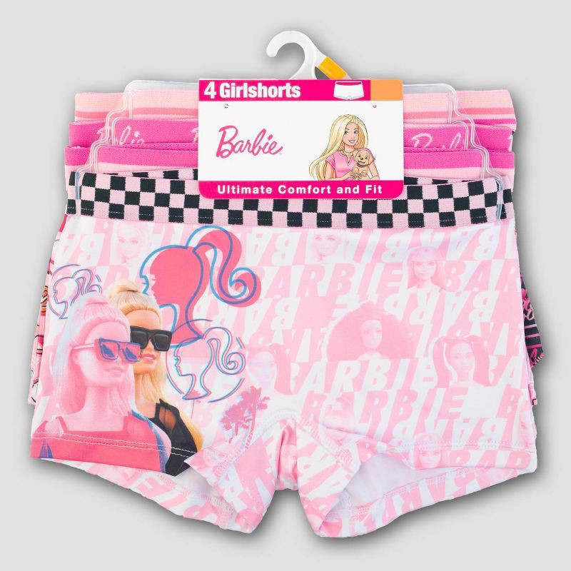 slide 3 of 5, Girls' Barbie 4pk Underwear - 8, 4 ct