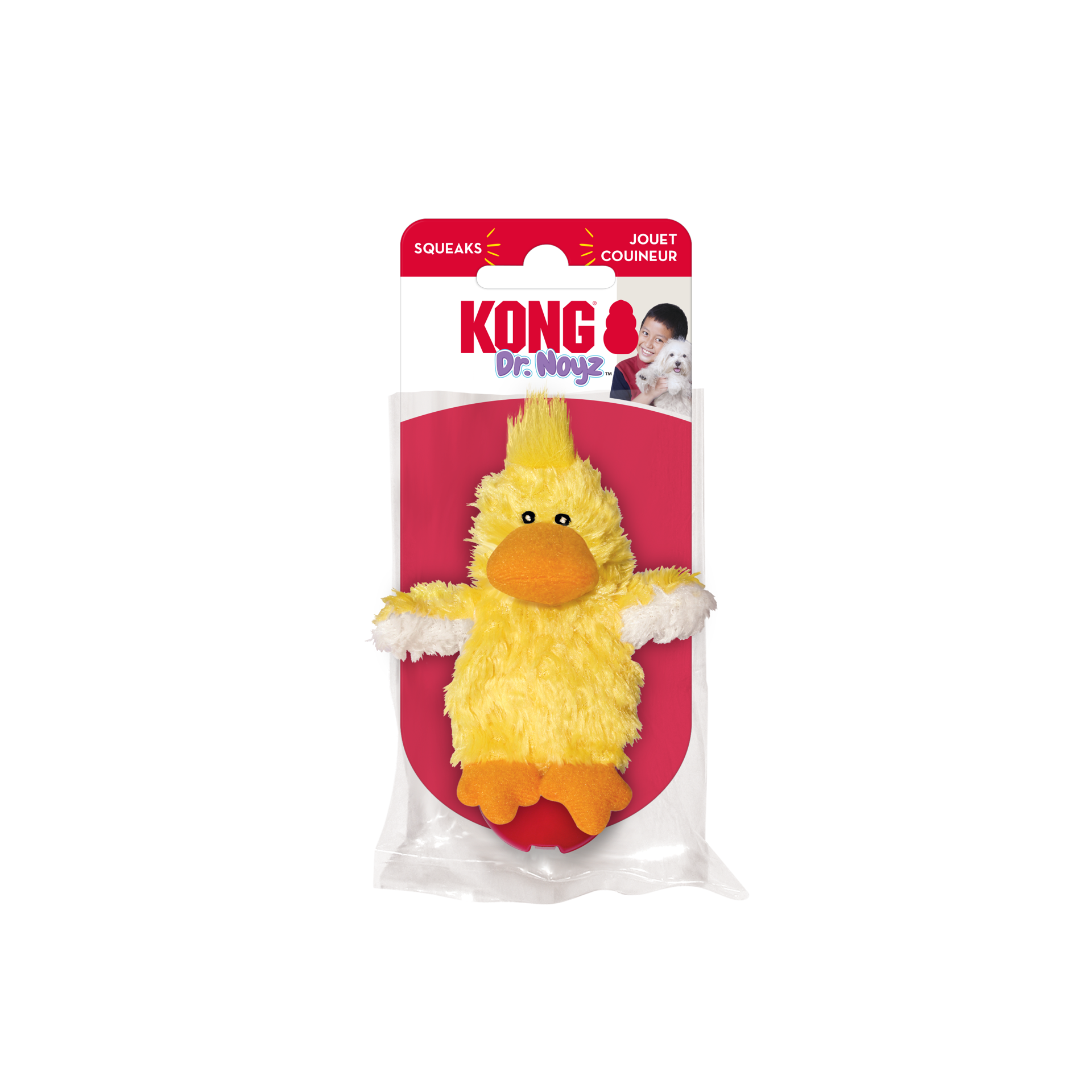 slide 3 of 4, KONG Plush Duck, XS